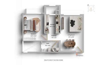 Floor Plan in 1 BHK Apartment at Godrej The Trees, Vikhroli East – for Sale