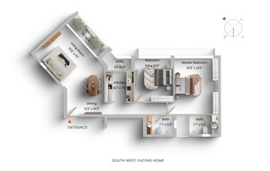 Floor Plan in 2 BHK Apartment at Godrej The Trees, Vikhroli East – for Sale