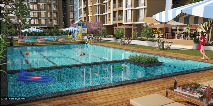 Swimming Pool, dosti-west-county 1 Bedroom 445 Sq.Ft. Apartment In Balkum Pada Thane 9320747