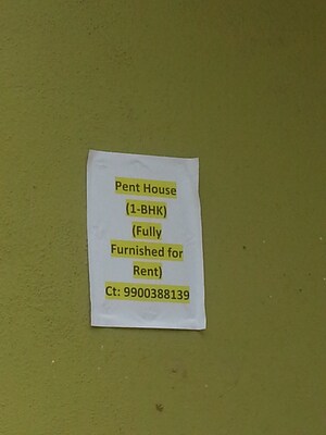 Master Plan in 1 RK Independent House at Rt Nagar – for Rent