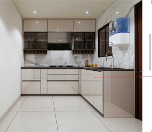 Kitchen in 3 BHK Apartment at Rajapushpa Provincia, Narsingi – for Rent