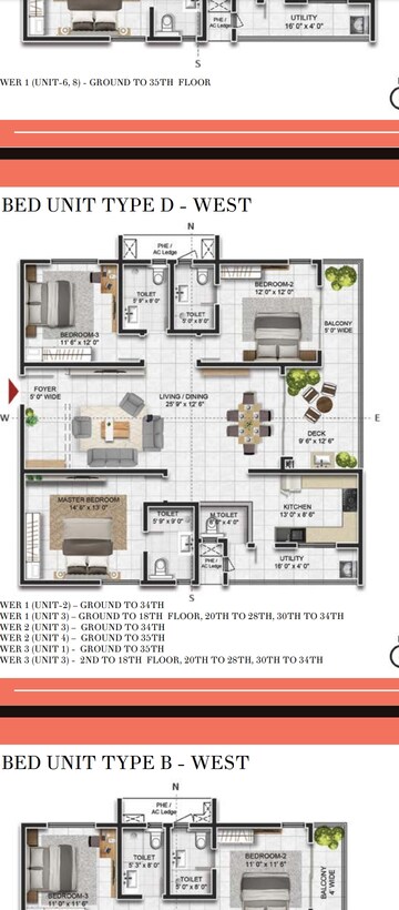 Floor Plan in 3 BHK Apartment at Prestige Beverly Hills, Kokapet – for Sale