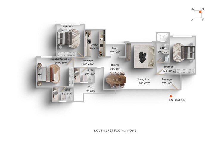 Floor Plan, mahindra-splendour 3 Bedroom 1640 Sq.Ft. Apartment In Bhandup West Mumbai 9322645