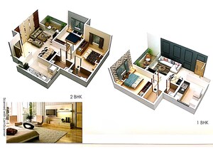 Floor Plan in 1 BHK Apartment at BK Chavan Ramkrushna Park, Dhayari – for Sale