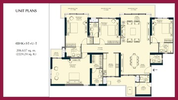 Floor Plan in 3 BHK Apartment at Emaar Elite Oasis, Gomti Nagar – for Sale