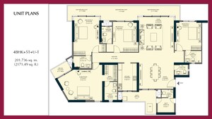 Floor Plan in 3 BHK Apartment at Emaar Elite Oasis, Gomti Nagar – for Sale