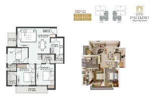 Floor Plan in 2 BHK Apartment at BP DPS Palladio, Mastemau – for Sale