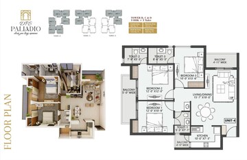 Floor Plan in 2 BHK Apartment at BP DPS Palladio, Mastemau – for Sale
