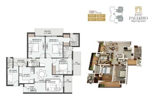 Floor Plan in 2 BHK Apartment at BP DPS Palladio, Mastemau – for Sale