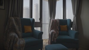 Living Room in 2 BHK Apartment at Lodha The Park, Worli – for Rent