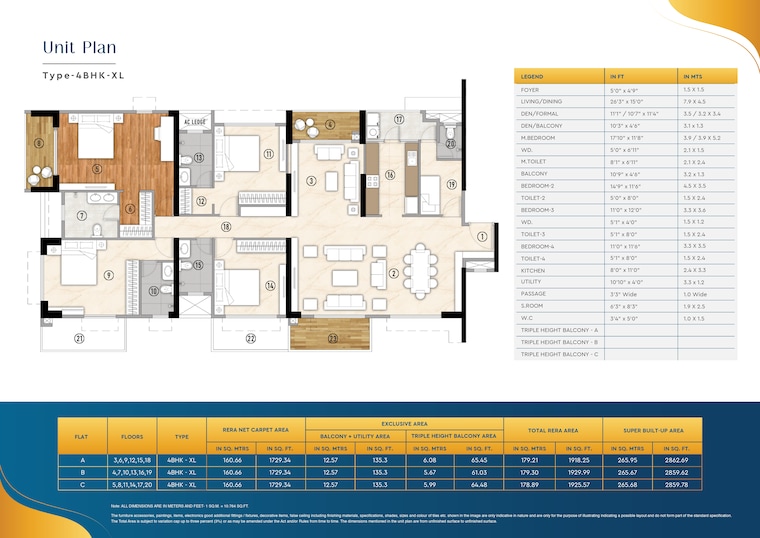 Floor Plan, godrej-blue 4 Bedroom 2862 Sq.Ft. Apartment In B L Saha Road Kolkata 9322924