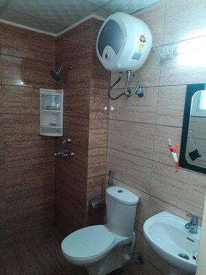 Bathroom in 2 BHK Apartment at Highland Park Chandigarh, Bhabat – for Rent