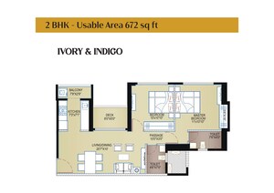Floor Plan in 2 BHK Apartment at Anantham Rainbow County The Defence Enclave, Rasayani – for Sale