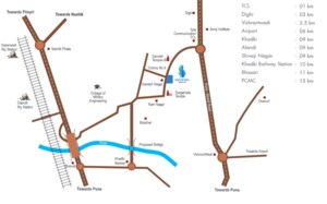  Shop – Map Location View at Sai Crystal Space, Bopkhel - for Rent