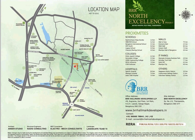 Map Location, brr-north-excellency 3 Bedroom 1518 Sq.Ft. Apartment In Thanisandra Bangalore 9324049