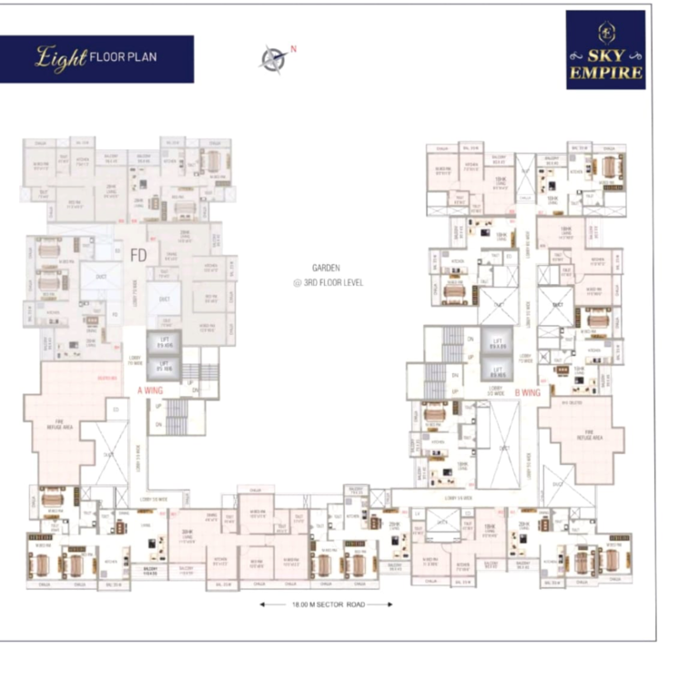 Floor Plan, pushpak nagar 1 Bedroom 683 Sq.Ft. Apartment In Pushpak Nagar Navi Mumbai 9324359