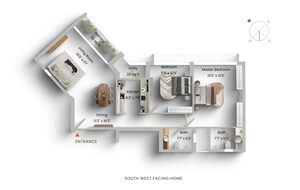 Floor Plan in 2 BHK Apartment at Godrej The Trees, Vikhroli East – for Sale