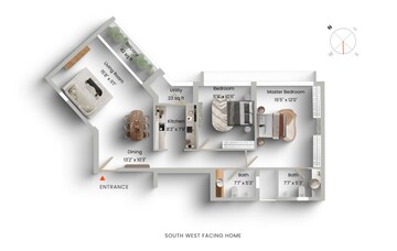 Floor Plan in 2 BHK Apartment at Godrej The Trees, Vikhroli East – for Sale