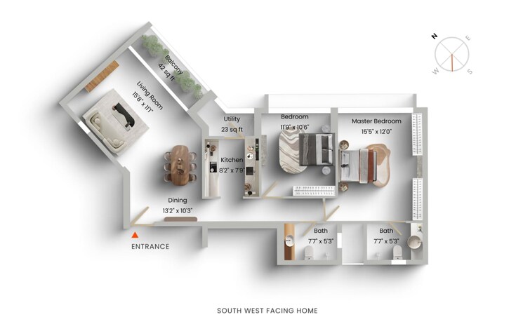 Floor Plan, godrej-the-trees 2 Bedroom 939 Sq.Ft. Apartment In Vikhroli East Mumbai 9324868