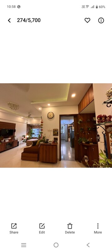 Living Room in 3 BHK Apartment at Thane West – for Rent