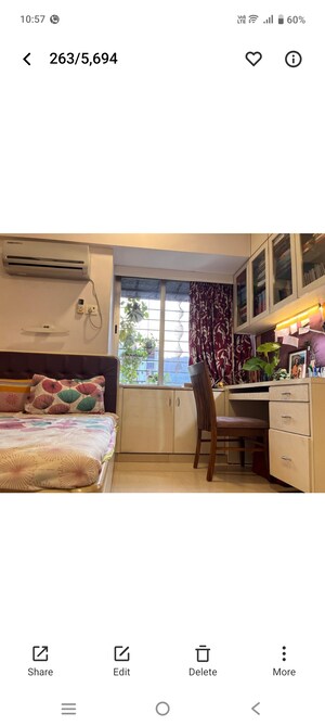 Bedroom in 3 BHK Apartment at Thane West – for Rent