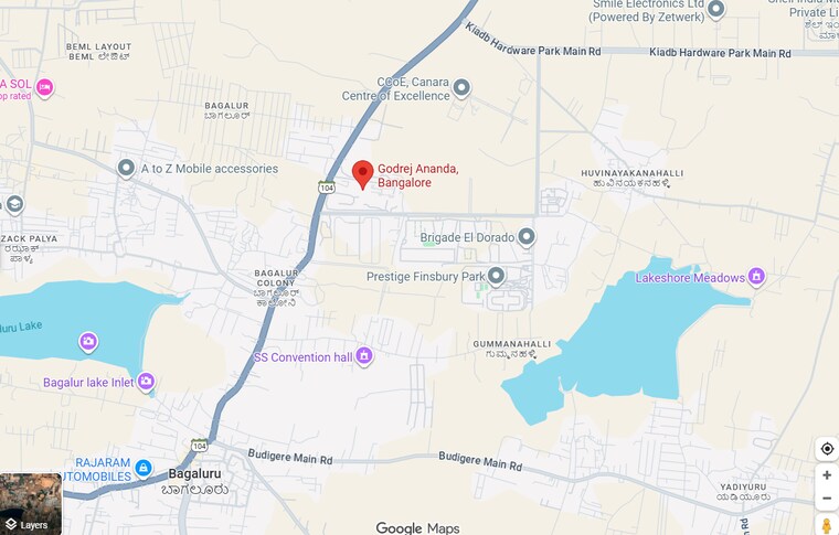 Map Location, godrej-ananda 3 Bedroom 1588 Sq.Ft. Apartment In Bagaluru Bangalore 9326220