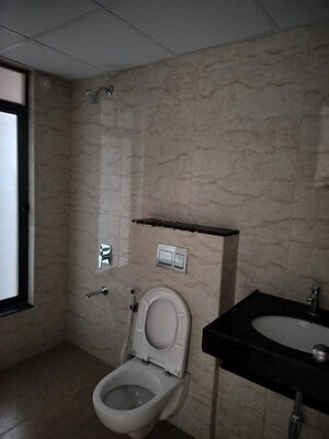 Bathroom in 3 BHK Apartment at Shapoorji Pallonji Sensorium, Hinjewadi – for Rent