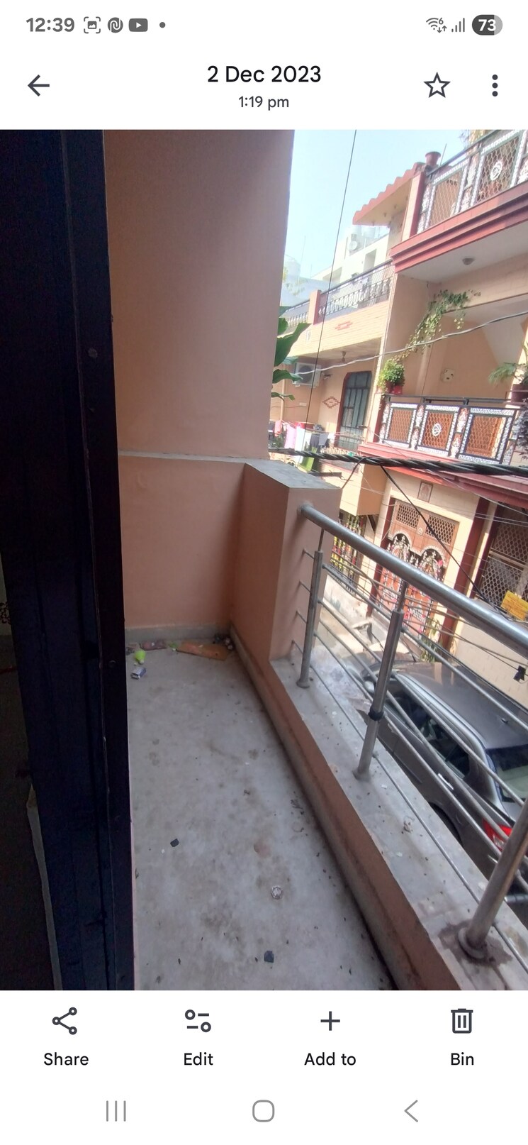 Balcony, uttam nagar 1 Bedroom 50 Sq.Yd. Builder Floor In Uttam Nagar Delhi 9326884