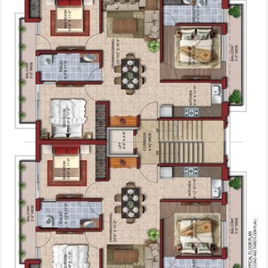 Floor Plan in 3 BHK Builder Floor at Kharar Banur Highway – for Sale