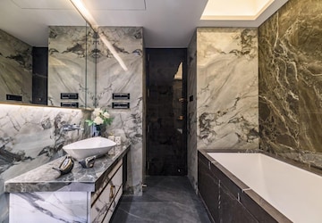 Bathroom in 3 BHK Apartment at Lodha World View, Worli – for Rent