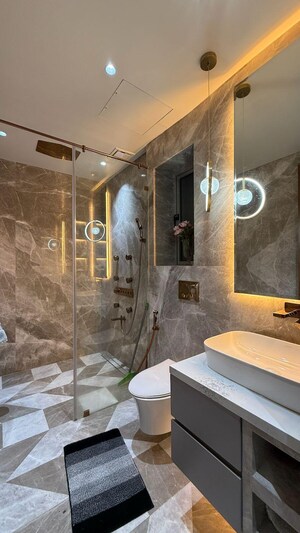 Bathroom in 4 BHK Apartment at Prabhadevi – for Rent