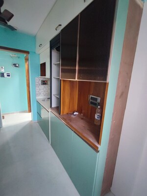 Kitchen in 1 BHK Apartment at Mahavir Kalpavruksha, Ghodbunder Road – for Rent