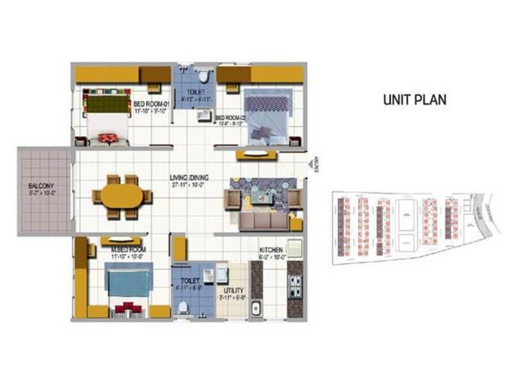 undefined, urbanrise-on-cloud-33 3 Bedroom 1617 Sq.Ft. Apartment In Bachupally Hyderabad 9330002