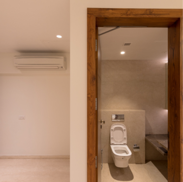 Bathroom in 4 BHK Apartment at Dharvesh Pearl Heights, Govind Dham – for Sale