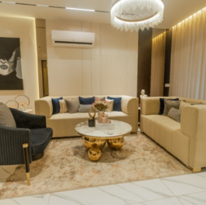 Living Room in 3 BHK Apartment at Aura Gazania, High Ground – for Sale