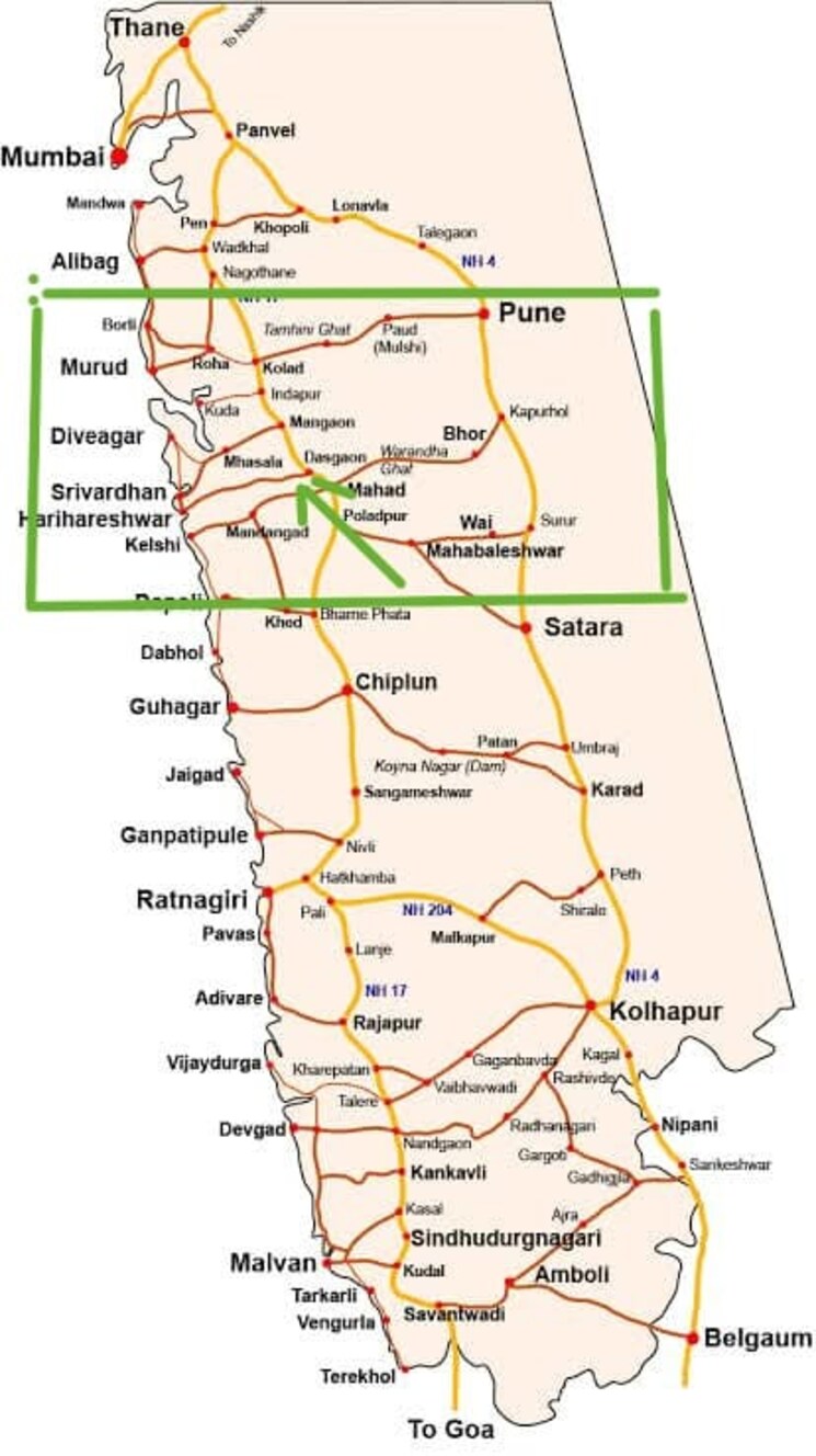 Map Location, mangaon  10000 Sq.Ft. Plot In Mangaon Raigad 9330846