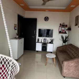 Living Room in 1 BHK Apartment at Shraddha Evoque, Bhandup West – for Sale