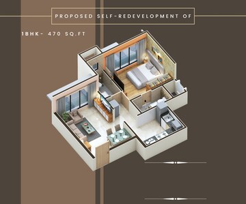 Staircase in 1 BHK Apartment at Kandivali West – for Sale