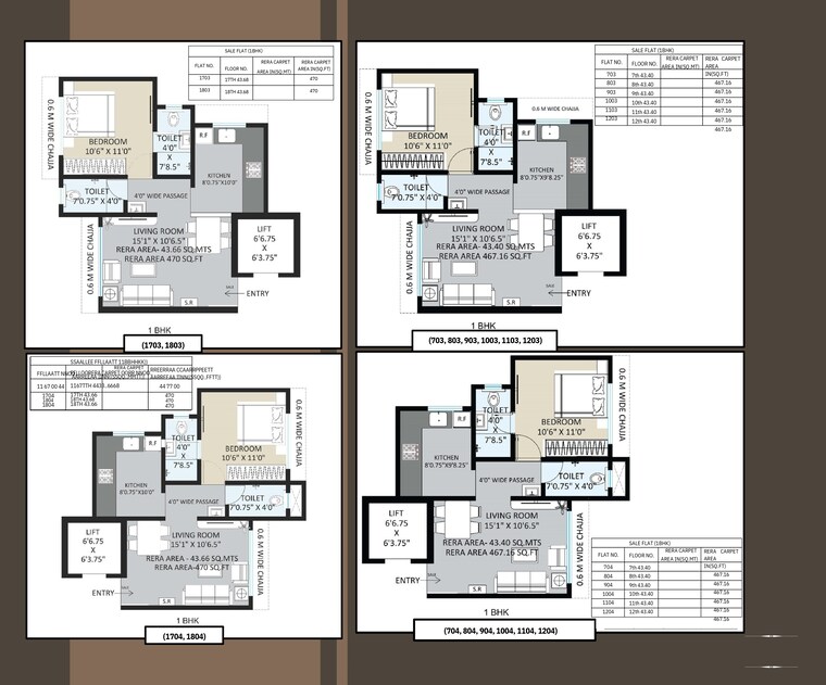 Floor Plan, kandivali west 1 Bedroom 470 Sq.Ft. Apartment In Kandivali West Mumbai 9331174