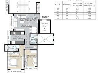 Floor Plan in 1.5 BHK Apartment at Charkop Sector 3 – for Sale