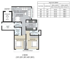 Floor Plan in 2 BHK Apartment at Ramvijay CHS, Charkop Sector 3 – for Sale