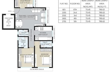 Floor Plan in 2.5 BHK Apartment at Ramvijay CHS, Charkop Sector 3 – for Sale