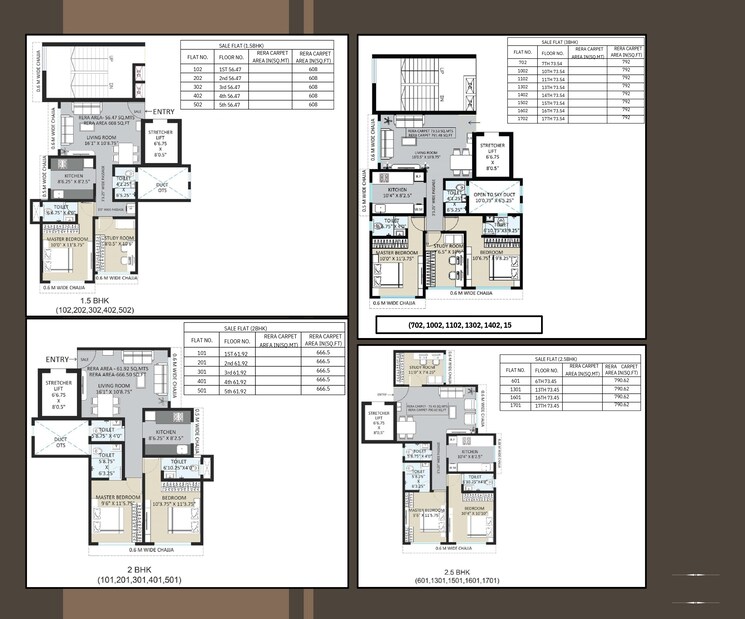 Floor Plan, charkop sector 3 2.5 Bedroom 790 Sq.Ft. Apartment In Charkop Sector 3 Mumbai 9331250