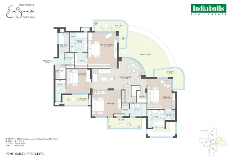 Floor Plan, indiabulls-enigma 6 Bedroom 6835 Sq.Ft. Penthouse In Sector 110 Gurgaon 9331385