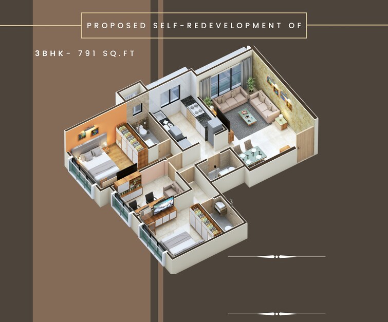 Cover Image, charkop sector 3 3 Bedroom 791 Sq.Ft. Apartment In Charkop Sector 3 Mumbai 9331375