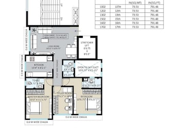Floor Plan in 3 BHK Apartment at Charkop Sector 3 – for Sale