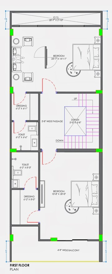 Floor Plan in 4 BHK Villa at Mansarovar Extension – for Sale