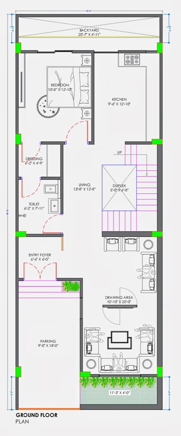 Floor Plan in 4 BHK Villa at Mansarovar Extension – for Sale