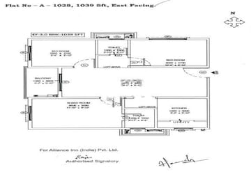 Floor Plan in 3.5 BHK Apartment at SMR Vinay Iconia Hyderabad, Kondapur – for Sale