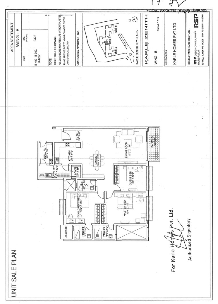Floor Plan, karle-zenith 3 Bedroom 2322 Sq.Ft. Apartment In Hebbal Bangalore 9333822